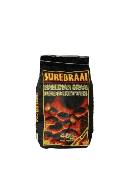 Surebraai Premium Briquettes - 4kg Bag | Long-Lasting, Consistent Heat for Perfect Braais